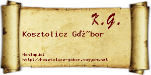 Kosztolicz Gábor névjegykártya