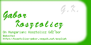 gabor kosztolicz business card
